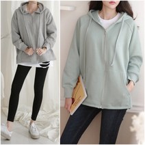 스타일오늘 봄가을 여자 옆트임 후드 집업 티셔츠 학생 집업후드 오버핏