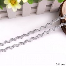 금색과 은색 레이스 의류 소파 커튼 홈 섬유 DIY 바느질 액세서리 트림 리본 레이스 2 야드, Silver, 5Yards