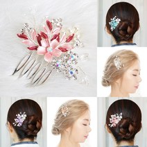 살롱드메리 원플라워 셀프웨딩 헤어코사지 헤어핀 한복 혼주 뒤꽂이 올림머리장식