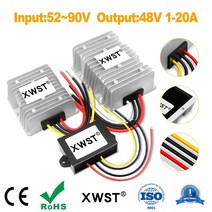 호환 텔레컨버터 익스텐더 콘버터 전력 변환기 dc dc 60v 72v (52v-90v) 스텝 다운 48v 1a 20a 벅 레귤레이터 인버터 전압 변압기 모듈 어댑터, 18a 알루미늄 xl