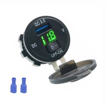 자동차 소켓 차량용 멀티탭12V/24V 듀얼 USB 충전기 소켓 방수 QC3.0 빠른 자동차 전원 어댑터 콘센트 보, 02 Green, 02 Green
