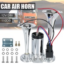 부품 전기 스피커 듀얼 트럼펫 110dB 12V/24V 슈퍼 시끄러운 자동차 에어 혼 세트 바이크 오토바이 보트 트럭 후터 용 와이어 및 릴레이
