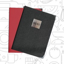 [유스토리]체크 아스메뉴판-A4사이즈 / 고급메뉴판 기성메뉴판 A4사이즈 기본메뉴판 속지 기본 2페이지 구성 속지추가가능, 적색, 검정, 8페이지(4장)