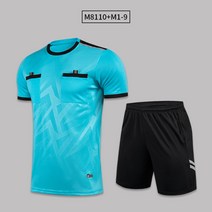 운동유니폼 운동복 바지 축구 유니폼 프로심판복 경기복 심판복 제재심 상하의 농구심판복 주, 05 M8110연호블루세트