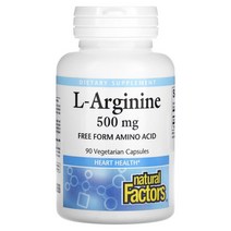 네츄럴팩터스 아르기닌 엘아르기닌 l아르기닌 500mg 90정, 90 Count