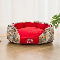 강아지 드라이룸 개를위한 Thicken Dog Kennel 애완 동물 침대 대형 고양이 집 개 강아지 제품 쿠션 매트 L, 03 red_01 40cm