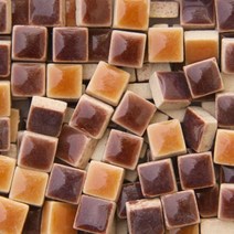 250pcs (대강. 250g/8.81oz) 도자기 모자이크 타일 9.5mm 스퀘어 세라믹 DIY 모자이크 공예 타일 수제 5mm 두께, 250g-8.81oz, Coffee Mix