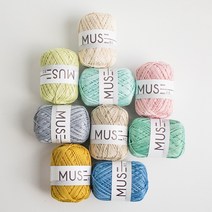 야나 뮤즈(MUSE) 65g 뜨개실 뜨개질 털실 가방뜨개 코바늘 네트백뜨기 모자뜨기 코바늘뜨기 뮤즈실, 810 버건디레드