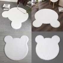 장모 러그 60CM 화이트 침대러그