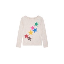 GAP Kids [키즈 여아 614세] 글리터 그래픽 코튼 티셔츠 멜란지베이지