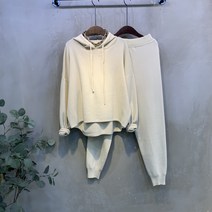 씨샵인더룸 / 고티 후드 티셔츠 니트 밴딩바지 세트 2color