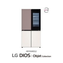 [KT알파쇼핑]LG 디오스 오브제컬렉션 냉장고 노크온 (H874GKB312)