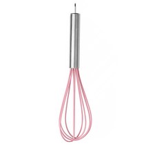 베이킹거장 실리콘 수동 거품기 스텐 손잡이 26cm, 1개, 핑크색