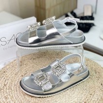 헨리메인 퓨어 스퀘어 큐빅 투스트랩 수제화 샌들 2.5cm