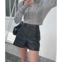 모노폴리 레자 레더 가죽 3 4부 숏츠 반바지