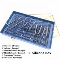 속눈썹테이프 안과 마이크로 수술 가위 바늘 홀더 핀셋 스테인레스, 8pcs set B