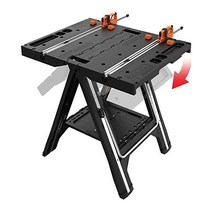 WORX WX051 Pegasus 접이식 작업대 및 Sawhorse, Table Sawhorse w/Clamps Holdin