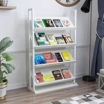 도서 진열대 책장 스탠드 전단지 진열장 거치대 잡지, 4단 0.4m 길이*1.2m 높이 무로고 철골 판재 색