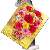 FASEN 액자 DIY 보석 십자수 캔버스형 50 x 40 cm, 1세트, FN62.산뜻한 꽃송이2