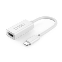 BASIX H5 USB-C타입 to HDMI 노트북 맥북 랜선 변환 젠더 케이블, 화이트