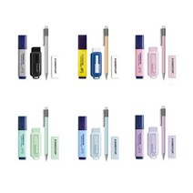 스테들러 파스텔 문구세트 777샤프/슬라이딩지우개/364형광펜 (한정판), 민트 61 set505kr