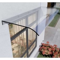 고정 어닝 투명 테라스 차양막 비가리개 캐노피 창문, 평면 설치 0.5m x1.2m