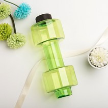 무게조절덤벨 조립식덤벨 덤벨로우 550ml 아령 플라스틱 컵 스포츠 물병 휴대용 새지 않는 체중 감량 바벨, 02 green