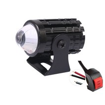 바이크 오토바이 스포트라이트 헤라이트 Led 듀얼 컬러 12-80V 흰색 노란색 상향등 작업 스팟 램프 방수 고휘도, [01] 1pc With switch