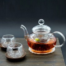 투명하고 맑은 유리 티포트 건강차 따뜻한 티, 19.아리아나티포트600ml, 1개