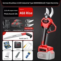 독일 브러시리스 무선 5.5cm 전동가위 가지치기 과수원 전기가위 정원관리 충전식 리튬가위 정원가위, C타입