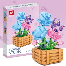 플라워 블록 스튜디오 플라워블럭 꽃블럭 장미 조립 장난감, 혼합색상