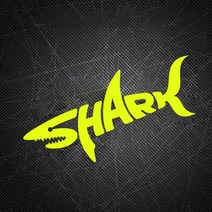 상어 샤크 자동차 스티커 본넷 유리 튜닝 차량용 스티커, SAK01-L, 블랙