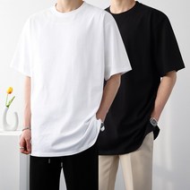[1+1 자체제작]데일리 워싱 레이어드 트임 오버핏 반팔 티셔츠(2color)
