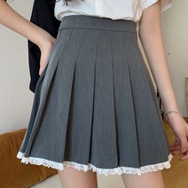 [랜덤플레이] 레이스 포인트 주름 테니스 스커트