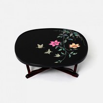 박씨상방 고급 나전 백합 타원 자개찻상40센티