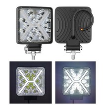 LED 작업등 바 48W 스포트라이트 트랙터 SUV 트럭 운전용 안개 램프 3030 16MD 자동차 액세서리 2, 01 White light