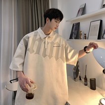 2023 여름 영 이니셜 플라워 프린팅 문착 스웨이드 가죽 남자 학원 무드 카라셔츠 티셔츠 T902P45 통제함 59