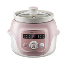 중탕기 죽 홍삼제조기곰220V 느린 쿠커 전기 밥솥 가정용 1L 베이비 푸드 보충 죽 냄비 수프 새의 둥지, 01 분홍색_05 AU