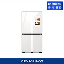 삼성 비스포크 패밀리허브 냉장고 4도어 글래스 [RF85B95E1APW], 글램화이트+바닐라