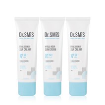 [가을맞이 할인@@] 닥터스미스 히알루 아쿠아 선크림 50g SPF 50+ / PA++++ (주름개선 미백 자외선 차단 3중 기능성), 3개