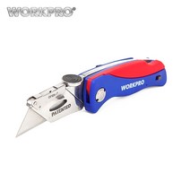 파이프 절단기 커팅기 workpro electrician 접는 칼 케이블 커터 안전 칼 보안 플라스틱 손잡이 칼 5pc blades