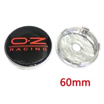 56mm 60mm 65mm 68mm OZ 휠 허브 센터 캡 자동차 로고 배지 엠블럼 림 방진 커버 교체 부품 액세서리 4 개입, [06] 60mm Black Red