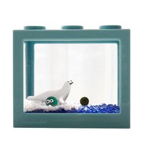 세남자바스켓 북극의 꿈 블럭어항 국산 마리모 DIY세트, 레트로블루 블럭+물개