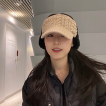 어반스테이지 여성 골프 테니스 포니테일 귀마개 모자, 베이지