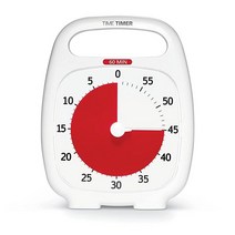 Time Timer 플러스 5미닛 데스크 카운트다운 타이머 화이트, 60 Minute (White)
