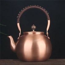 내열 게르마늄주전자 골동품 순수 구리 찻주전자 건강 끓는 물 주전자 수제 조각 냄비 레드 차 세트, 12.style1