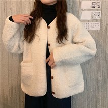 진짜 가격 진짜 샷 느슨한 양고기 벨벳 모피 한 두꺼운 코트 여성의 겨울 코트의 한국