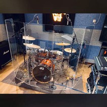 아크릴 드럼 방지 파티션 방음 투명 쉴드, 높이1800mmx폭600mm두께6mm판5개