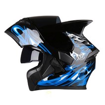 Ai Shi 헬멧 남녀 전기 오토바이 기관차 오픈 페이스 안전 블루투스 성격 여름, 블랙블루매직/LED라이트에디션
