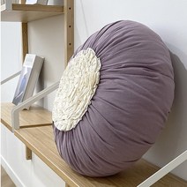 쇼파용 파스텔 크림 호박쿠션 (3color) 지름50cm (솜포함), 크림화이트